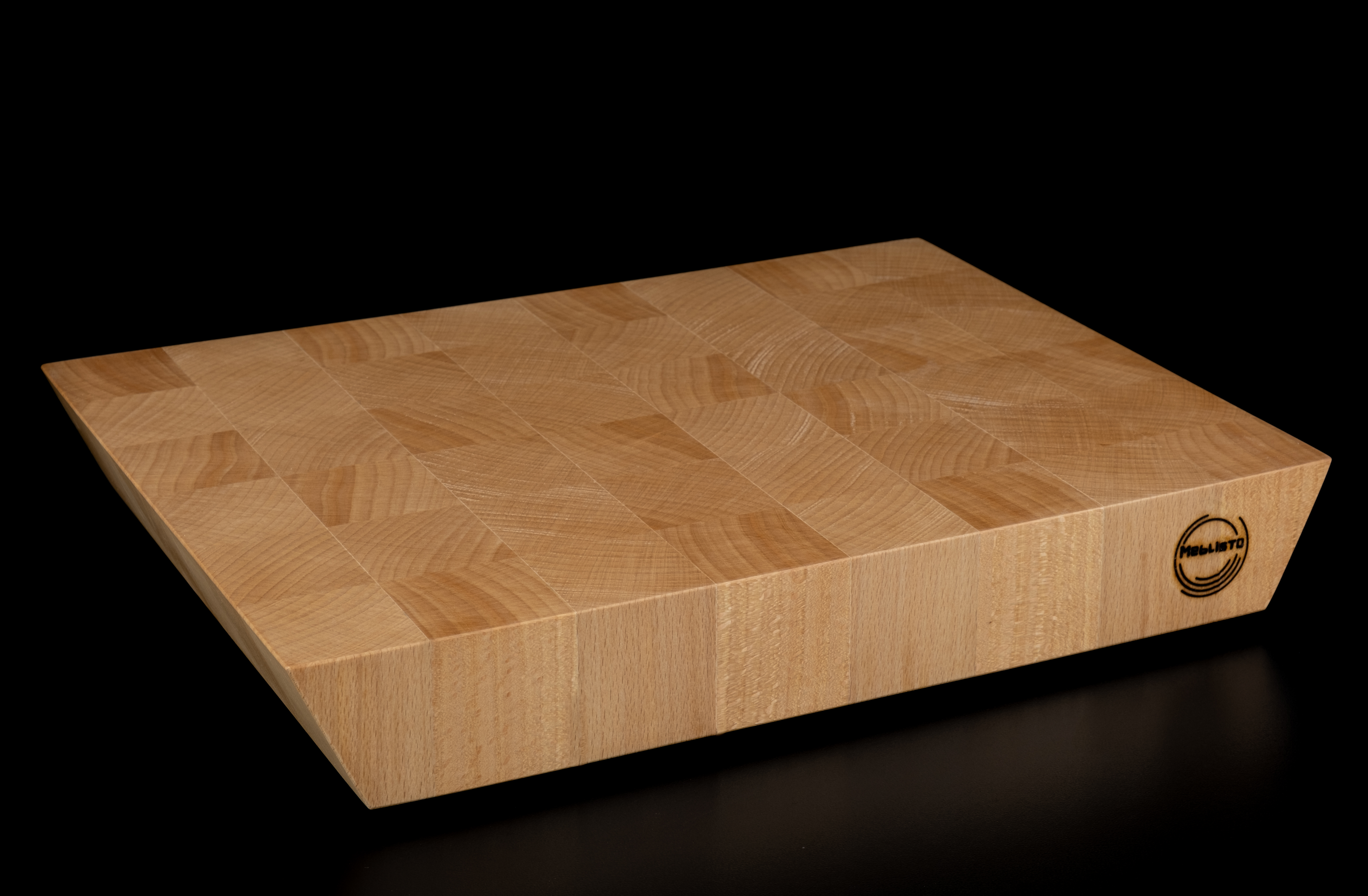 Premium Stirnholz Schneidebrett | Hackblock mit seitlicher Schweizer Kante, Buche